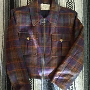 Vintage Clueless style plaid wool jacket